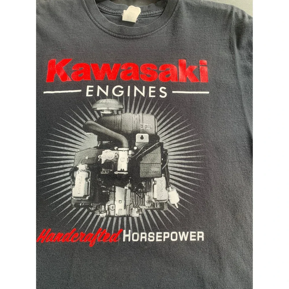 Vintage Y2K Kawasaki Engines Handcrafted Horsepower T-shirt Size L - Picture 2 of 7